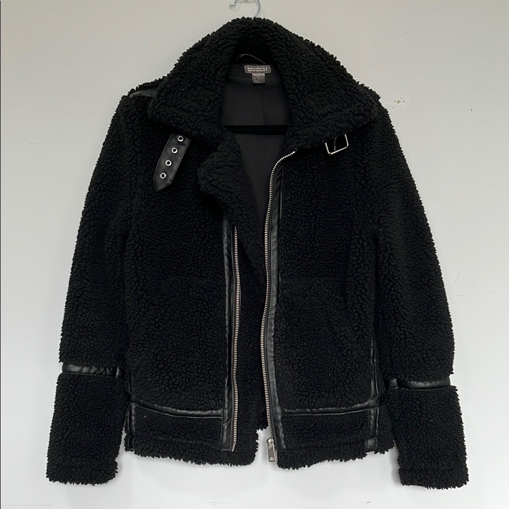 H&M Black Sherpa Moto Jacket
